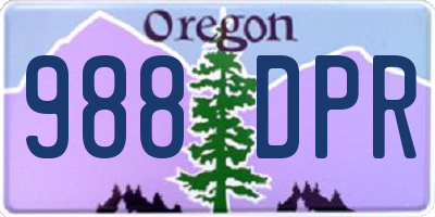 OR license plate 988DPR
