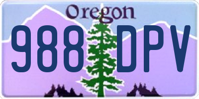 OR license plate 988DPV