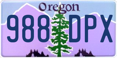 OR license plate 988DPX