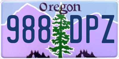 OR license plate 988DPZ