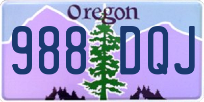 OR license plate 988DQJ
