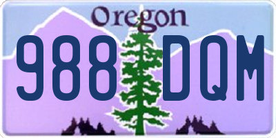 OR license plate 988DQM