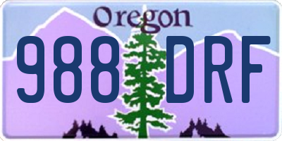 OR license plate 988DRF