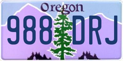 OR license plate 988DRJ