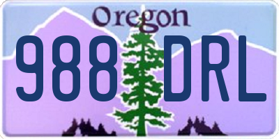 OR license plate 988DRL