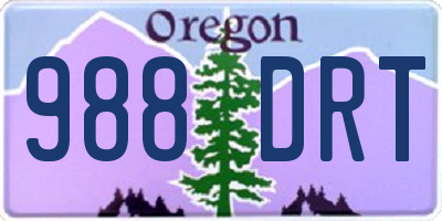 OR license plate 988DRT