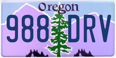 OR license plate 988DRV