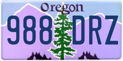 OR license plate 988DRZ