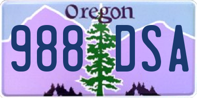 OR license plate 988DSA