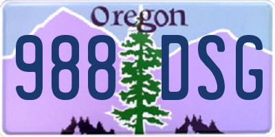 OR license plate 988DSG