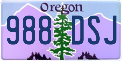 OR license plate 988DSJ