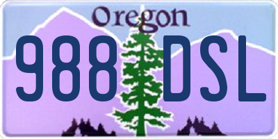 OR license plate 988DSL