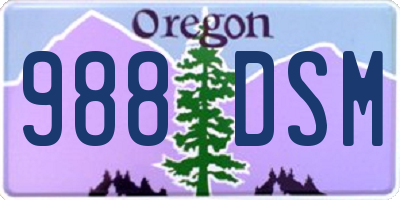 OR license plate 988DSM