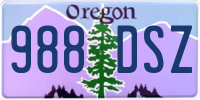 OR license plate 988DSZ