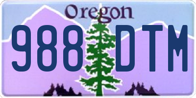 OR license plate 988DTM