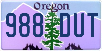 OR license plate 988DUT