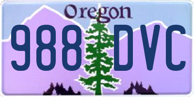 OR license plate 988DVC