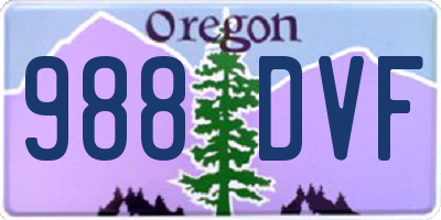 OR license plate 988DVF