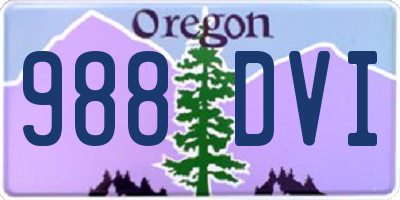 OR license plate 988DVI