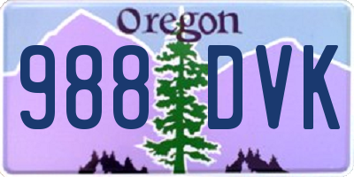 OR license plate 988DVK