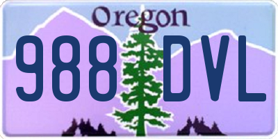 OR license plate 988DVL