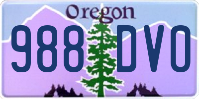 OR license plate 988DVO