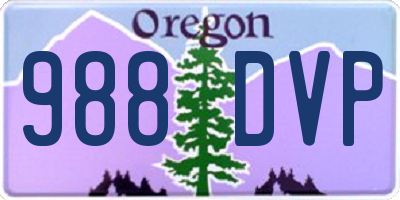 OR license plate 988DVP