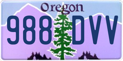 OR license plate 988DVV