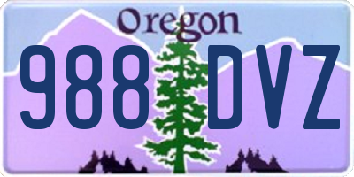OR license plate 988DVZ