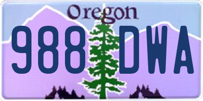 OR license plate 988DWA