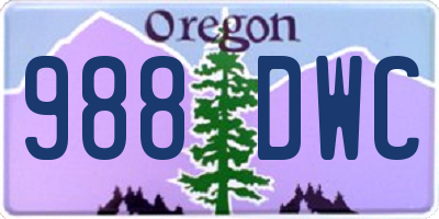 OR license plate 988DWC