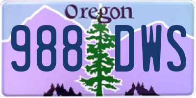 OR license plate 988DWS