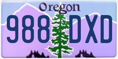 OR license plate 988DXD