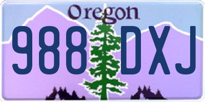 OR license plate 988DXJ