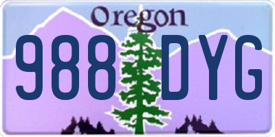 OR license plate 988DYG