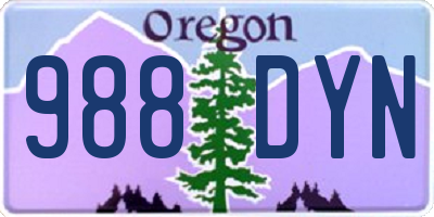 OR license plate 988DYN