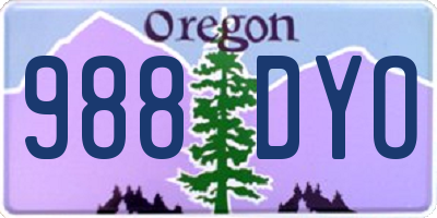 OR license plate 988DYO