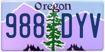 OR license plate 988DYV