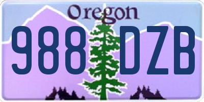OR license plate 988DZB