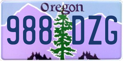 OR license plate 988DZG