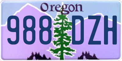 OR license plate 988DZH