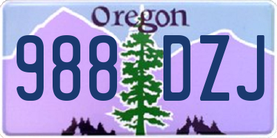 OR license plate 988DZJ