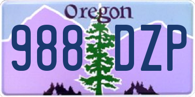 OR license plate 988DZP