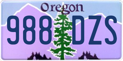 OR license plate 988DZS