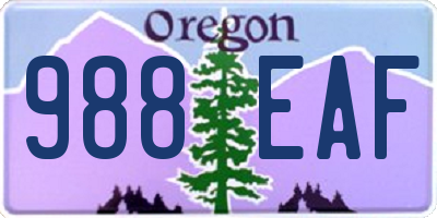 OR license plate 988EAF