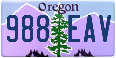 OR license plate 988EAV