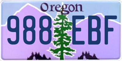 OR license plate 988EBF