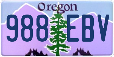 OR license plate 988EBV