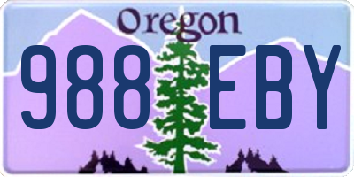OR license plate 988EBY