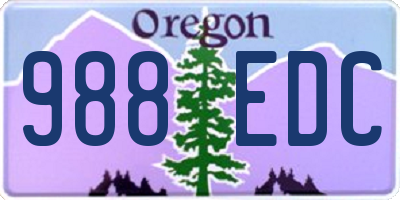 OR license plate 988EDC